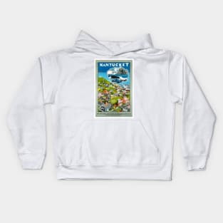 Vintage Travel Poster USA Nantucket Kids Hoodie